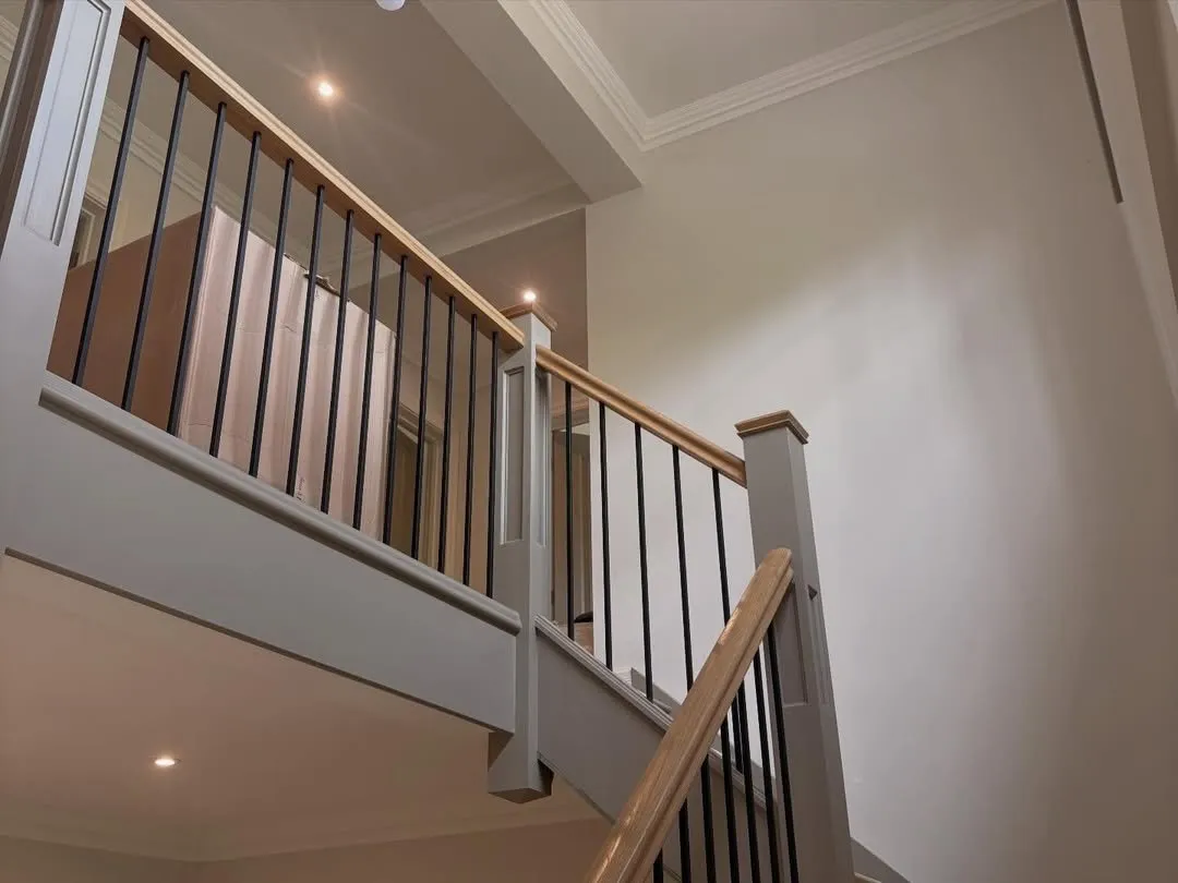 Hallway and staircase with new downlights